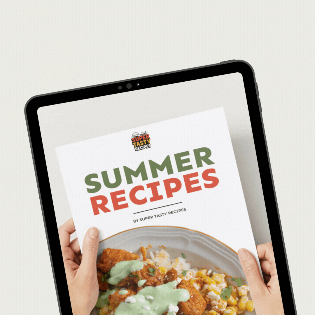 Tablet displaying a recipe titled "My grandmother's apple pie" with rolling pin and pie crust visible.