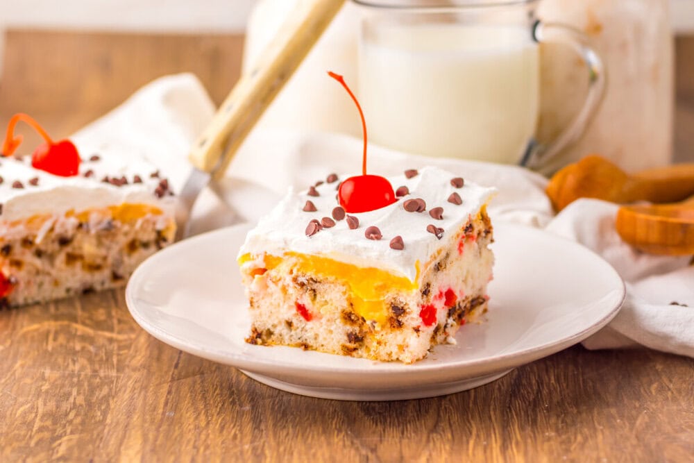 Cherry Chip Poke Cake