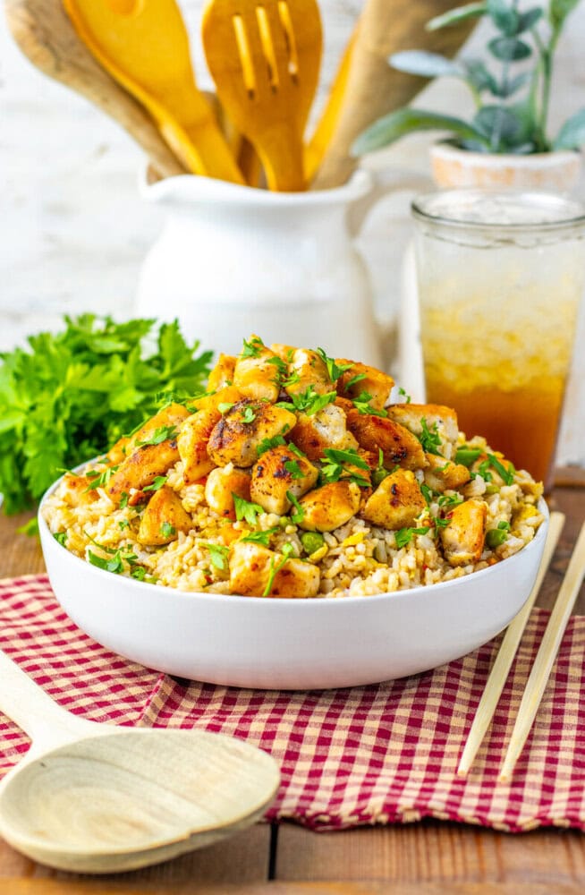 Crispy Garlic Chicken Fried Rice