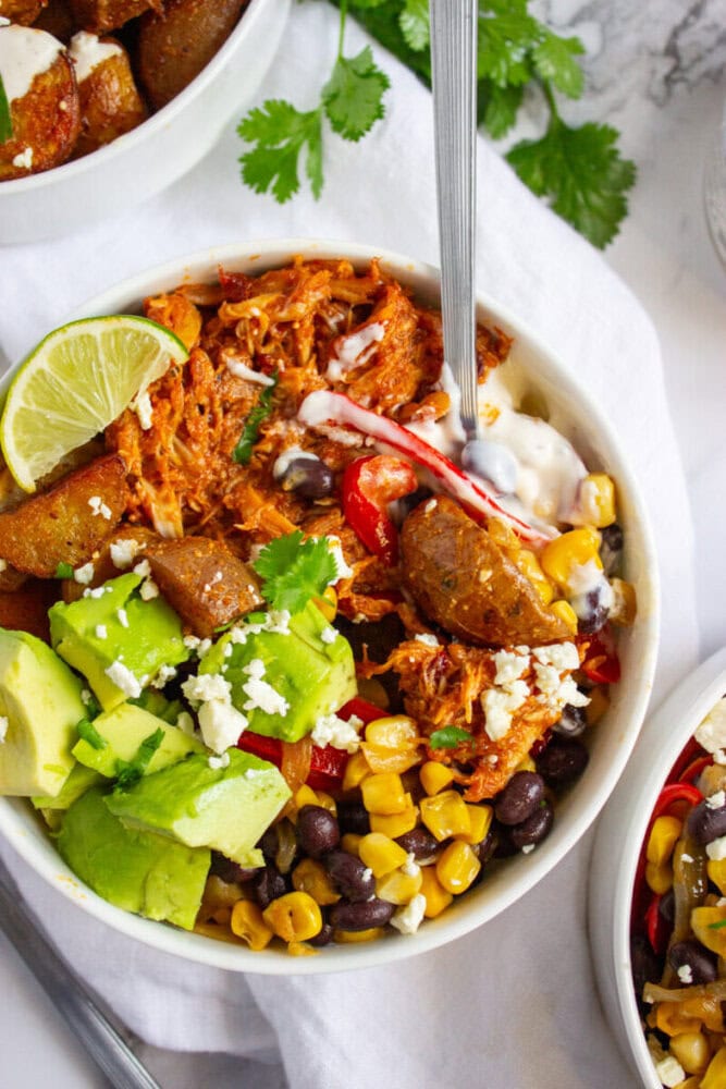 Tex Mex Potato Bowl with Chipotle BBQ Chicken Tex Mex Potato Bowl with Chipotle BBQ Chicken