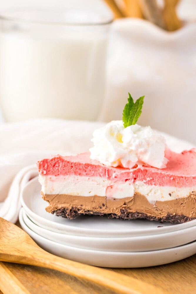 No Bake Neapolitan Cheesecake No Bake Neapolitan Cheesecake