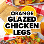 Orange Glazed Chicken baked to perfection on a tray, garnished with green onions and orange slices&mdash;this chicken recipe is bursting with fresh, zesty flavor.