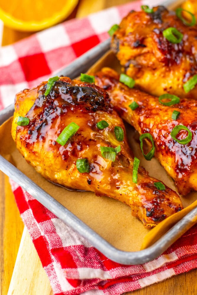 Roasted Orange Glazed Chicken Legs