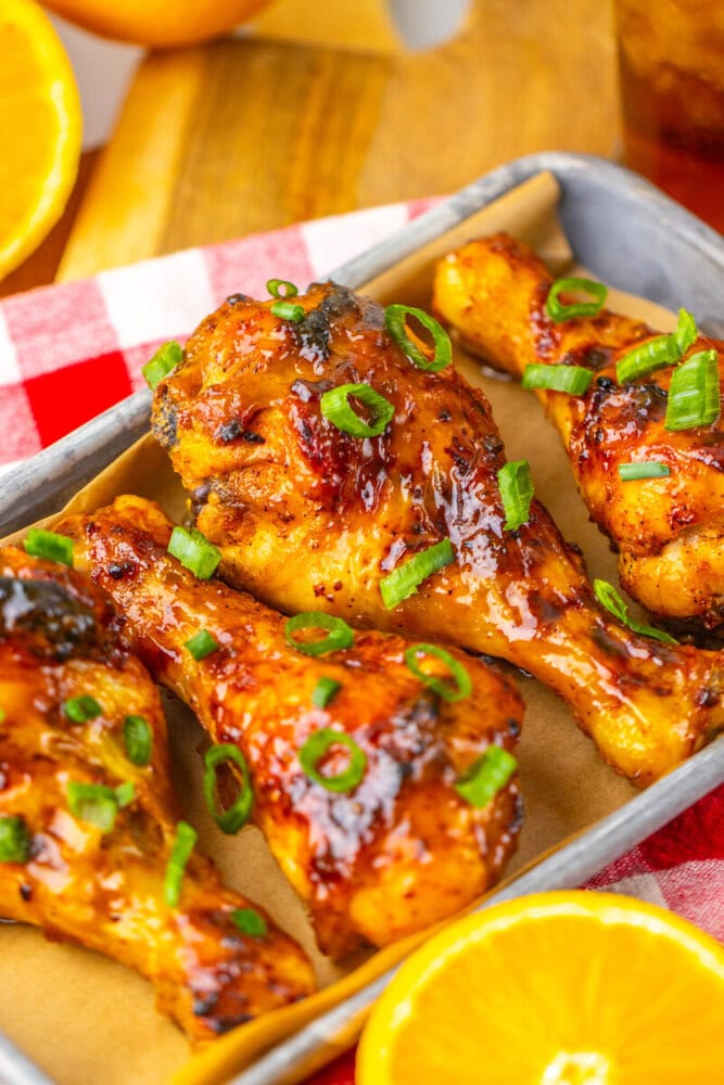Roasted Orange Glazed Chicken Legs