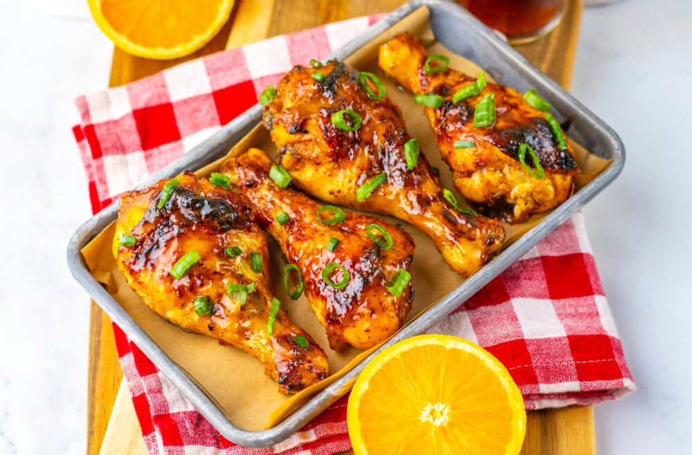 Roasted Orange Glazed Chicken Legs