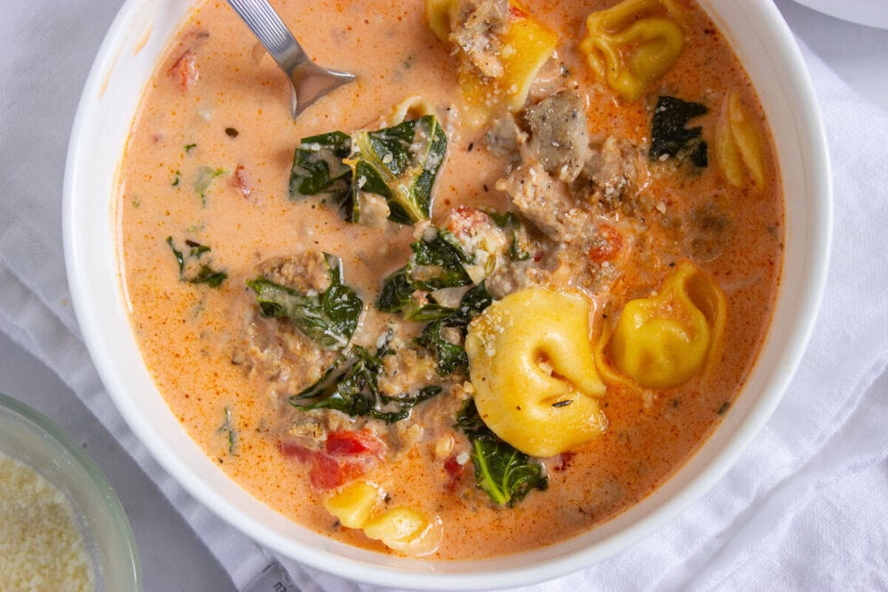 Parmesan Italian Sausage Tortellini Soup
