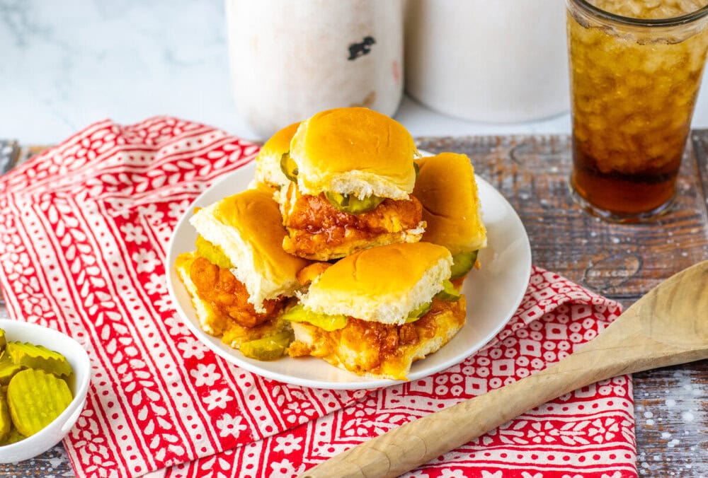 Nashville Hot Honey Butter Chicken Sliders