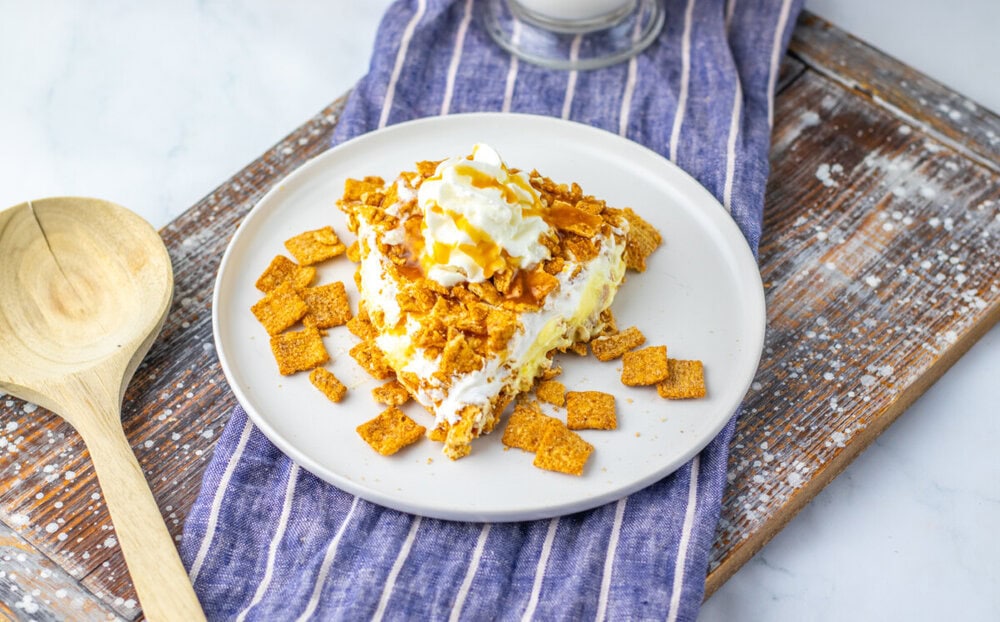 No Bake Cinnamon Toast Crunch Pie