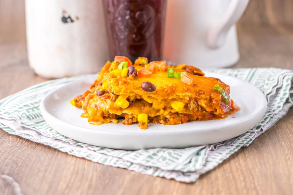 Slow Cooker Beef Enchilada Casserole