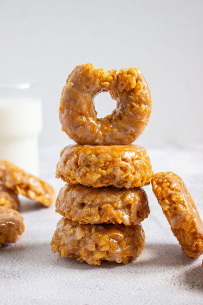Pumpkin Rice Krispies Donuts