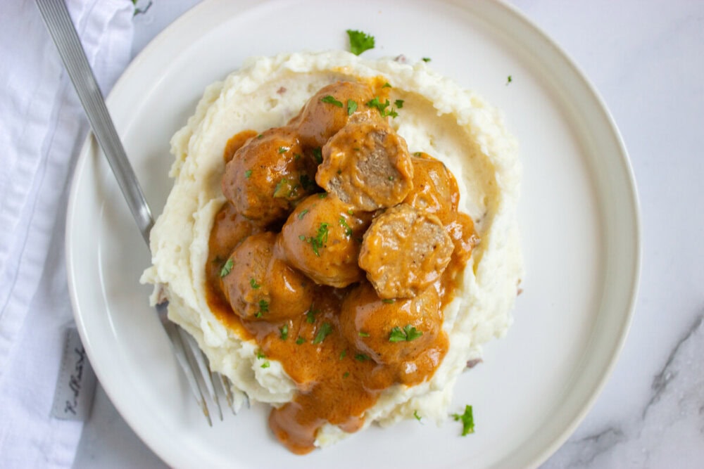 Crockpot Salisbury Steak Meatballs