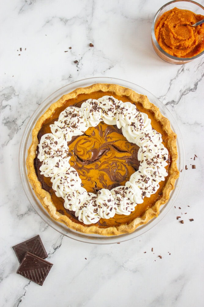 Chocolate Ganache Pumpkin Pie