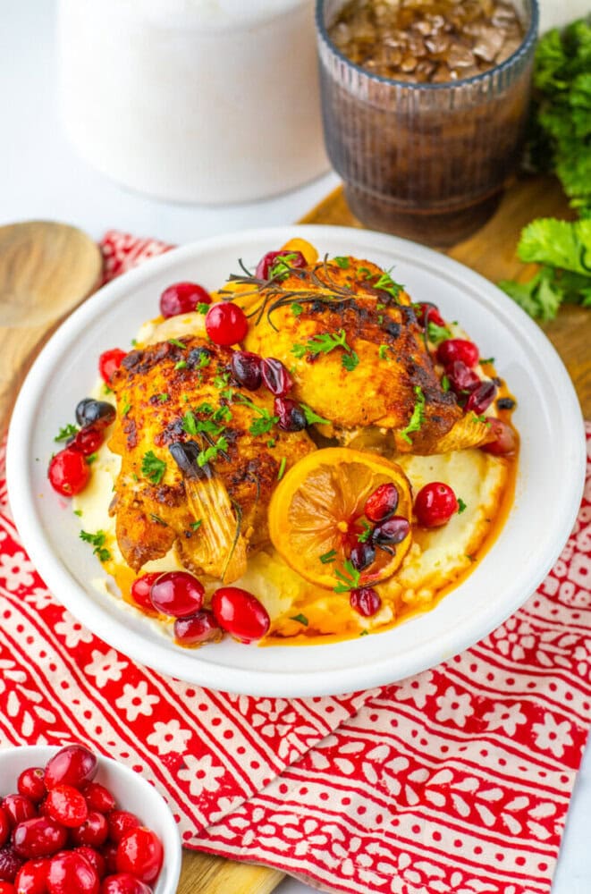 Roasted Cranberry Chicken Thighs