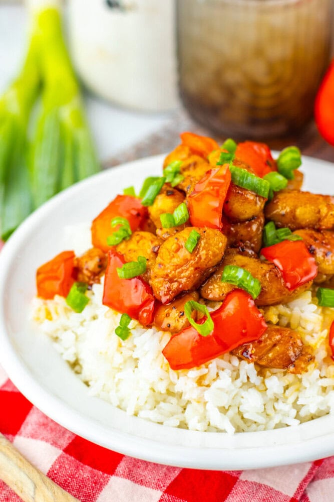 Honey Pepper Chicken Over Rice