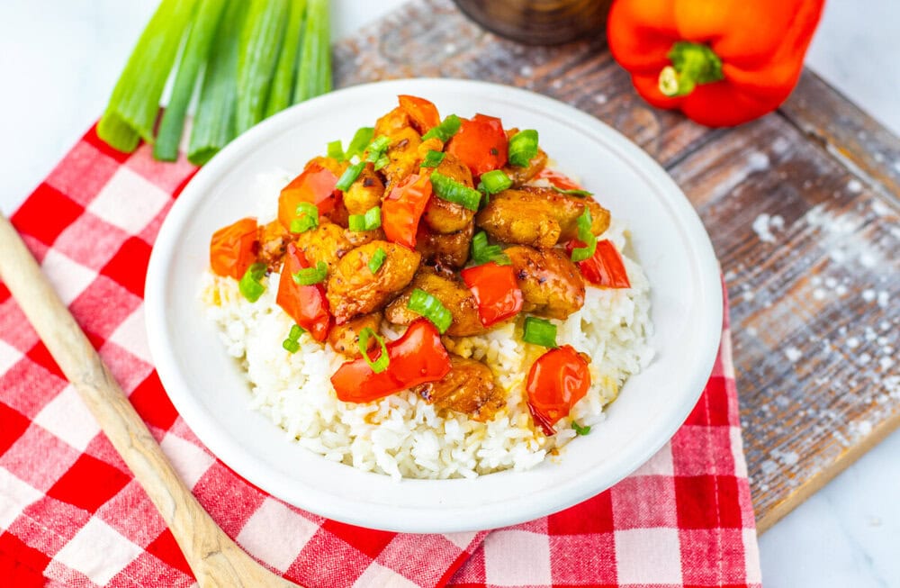 Honey Pepper Chicken Over Rice