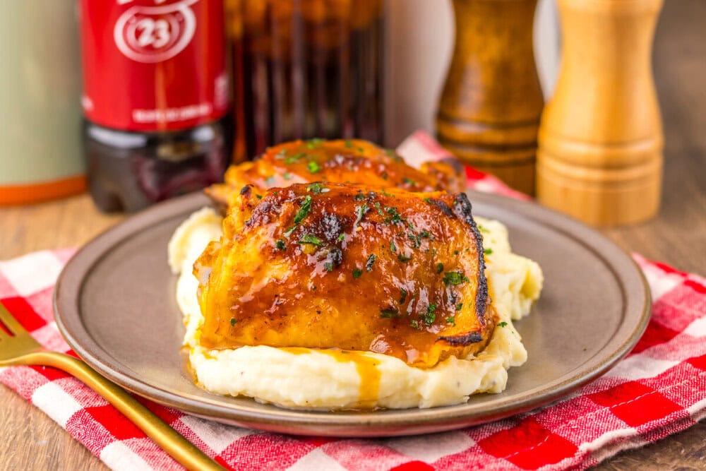 Slow Cooker Dr Pepper BBQ Chicken Thighs