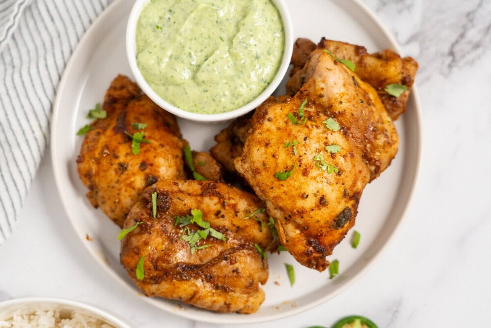 Peruvian Chicken with Creamy Cilantro Sauce