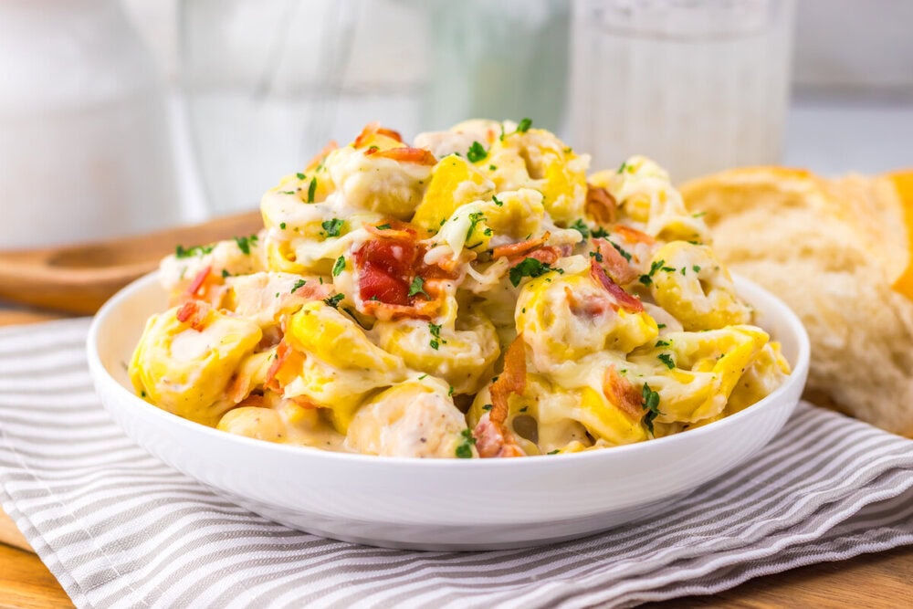 Sheet Pan Chicken Bacon Ranch Tortellini