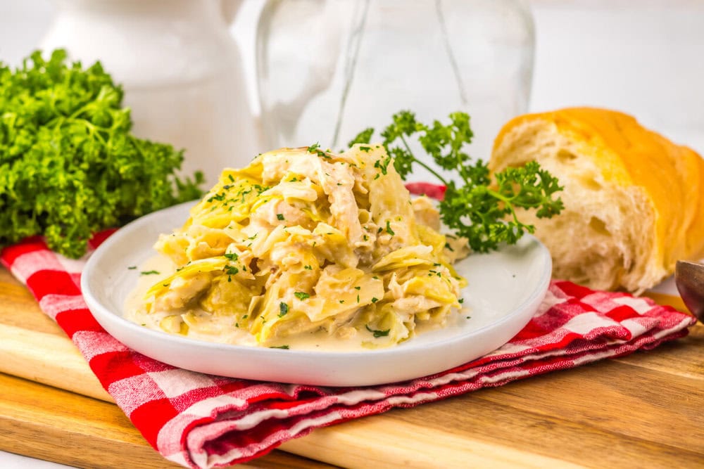 Slow Cooker Chicken and Cabbage Alfredo