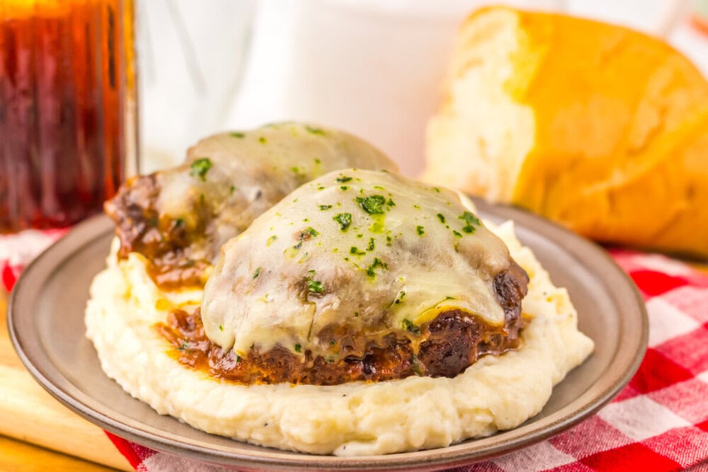 Slow Cooker French Onion Salisbury Steak