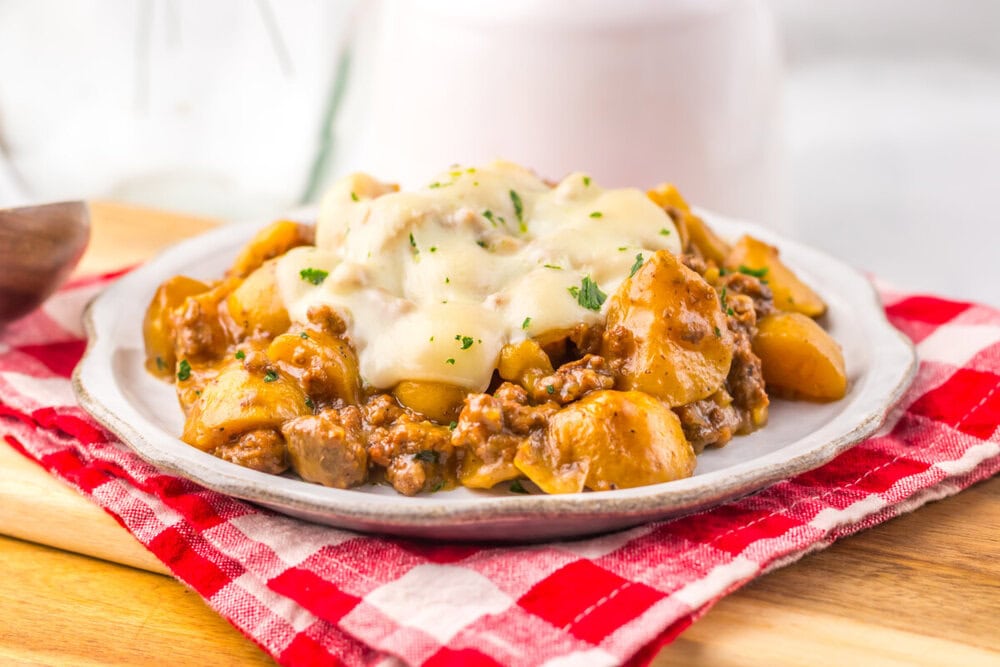Slow Cooker French Onion Beef and Potatoes