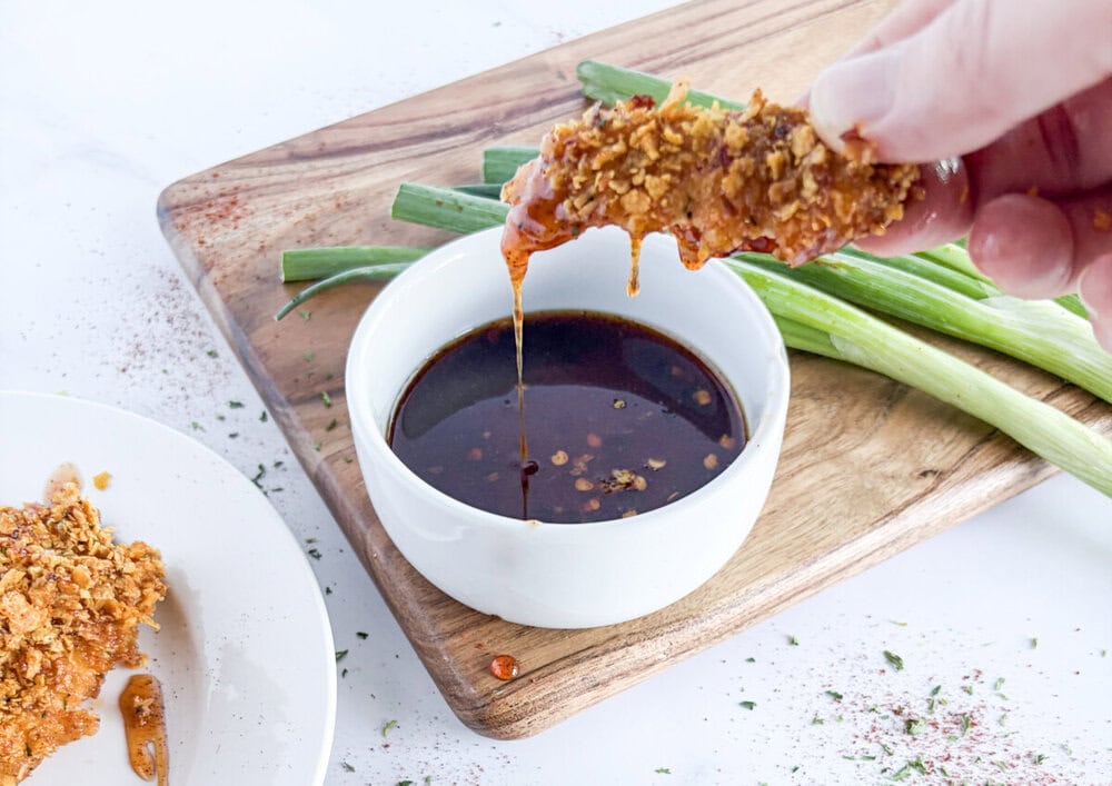 Crunchy Baked Chicken Tenders with Chili-Infused Honey
