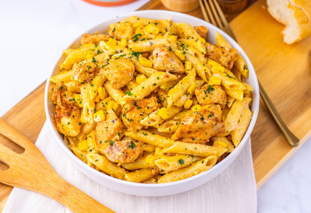 Creamy Cajun Corn Chicken Pasta