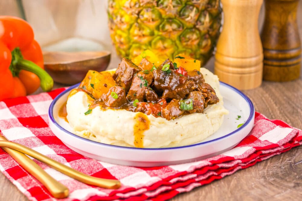 Slow Cooker Sweet Chili Pineapple Steak Tips