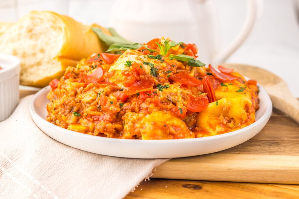 Slow Cooker Pizza Ravioli
