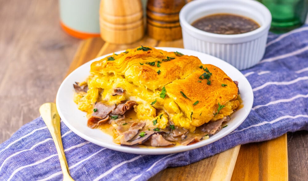 French Dip Biscuit Casserole
