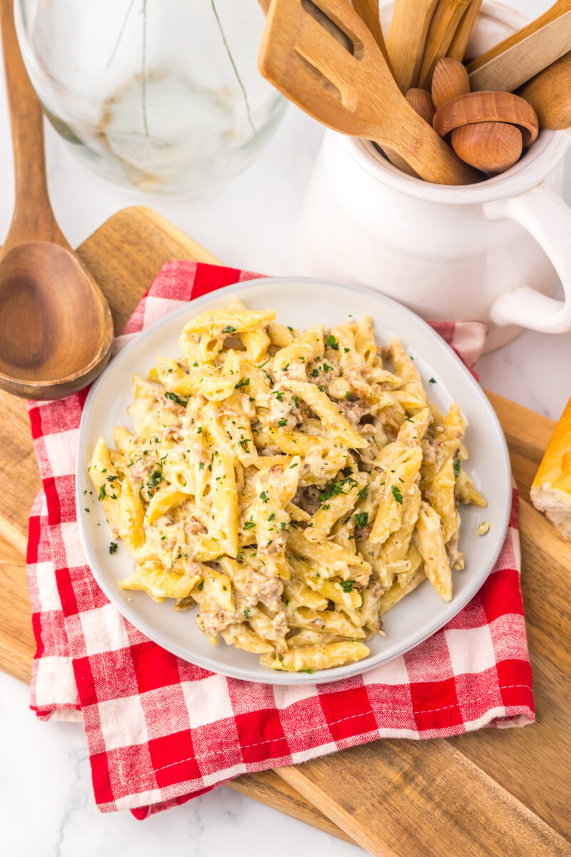 Slow Cooker Sausage Boursin Pasta Slow Cooker Sausage Boursin Pasta