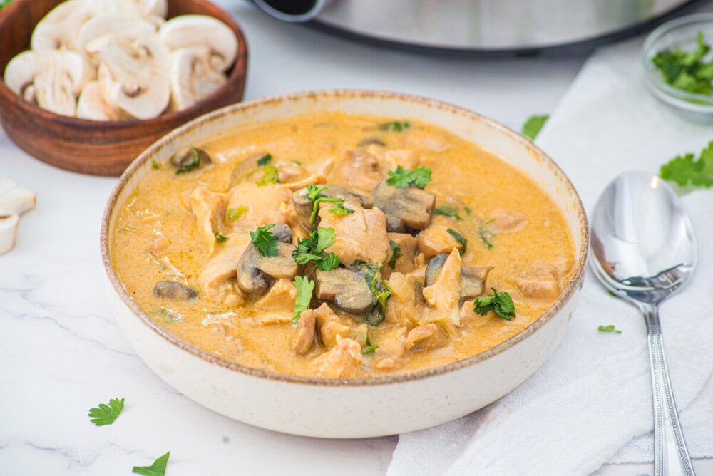 Slow Cooker Chicken Stroganoff with Creamy Chicken and Mushrooms