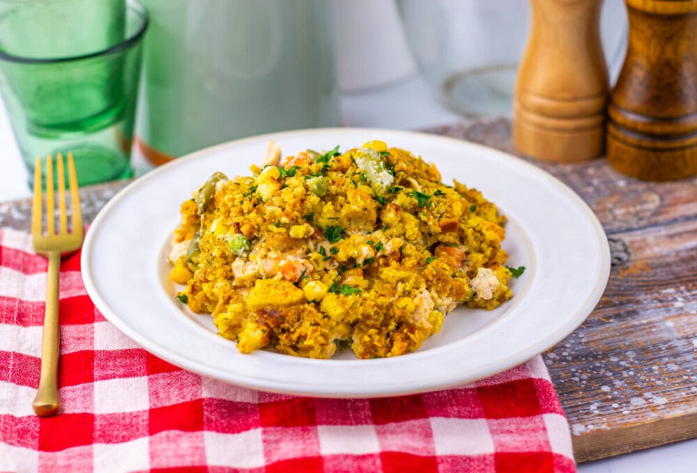 Chicken and Stuffing Pot Pie Casserole