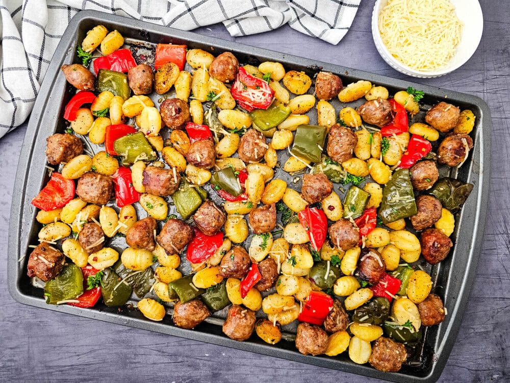 Sheet Pan Sausage and Gnocchi