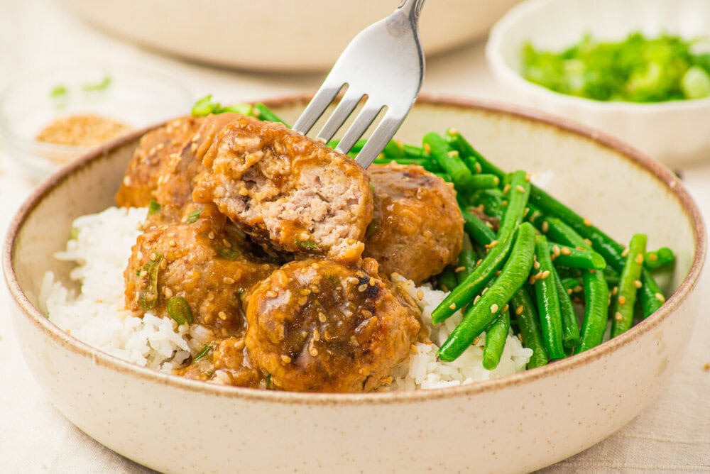 Pork Meatballs with Soy Butter Sauce