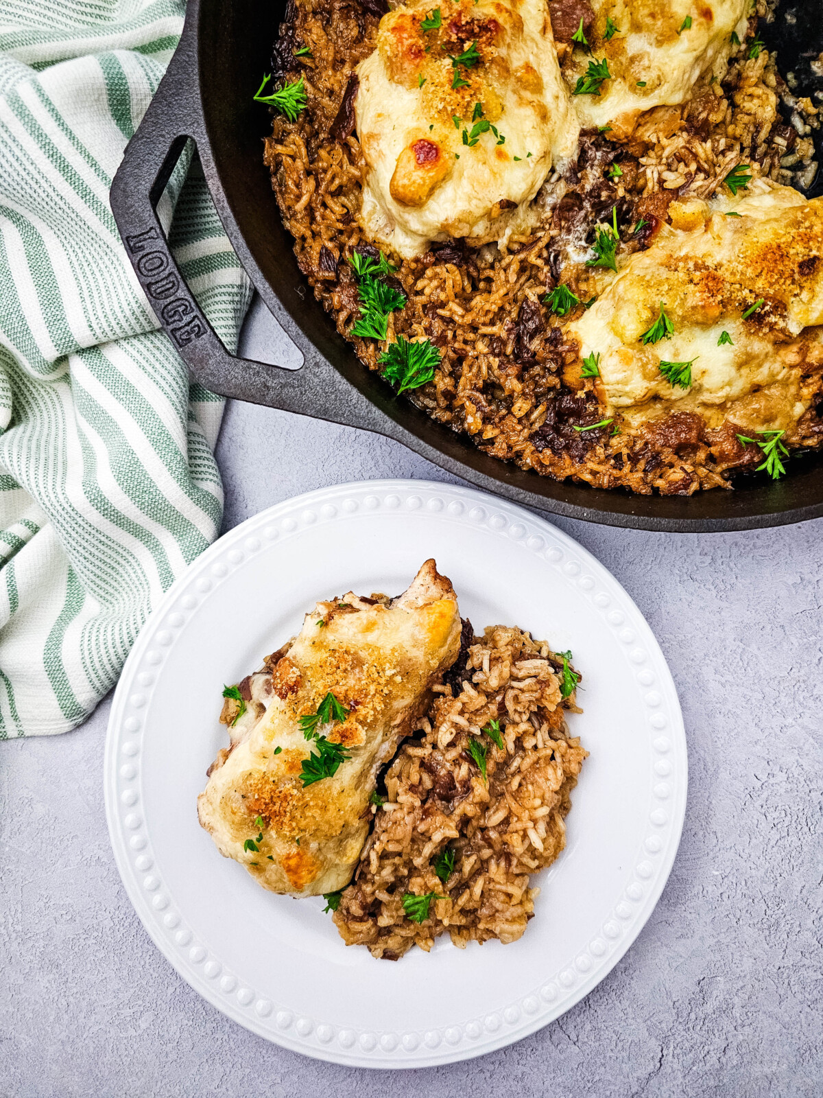 Skillet French Onion Chicken and Rice Skillet French Onion Chicken and Rice