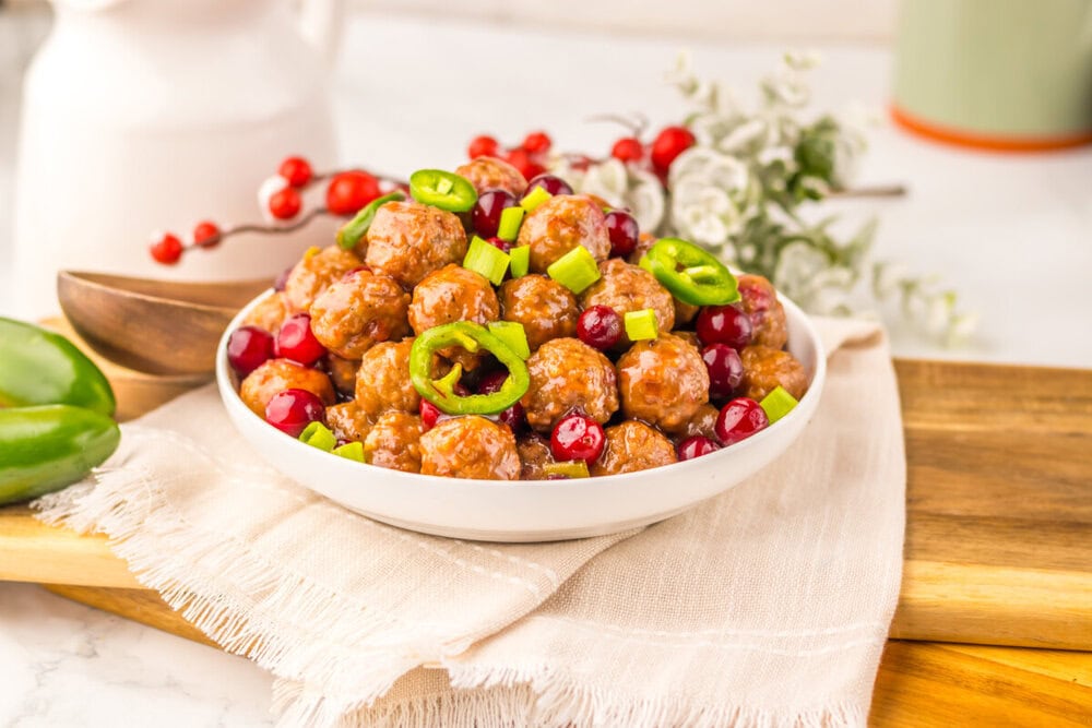 Slow Cooker Cranberry Jalapeño Meatballs